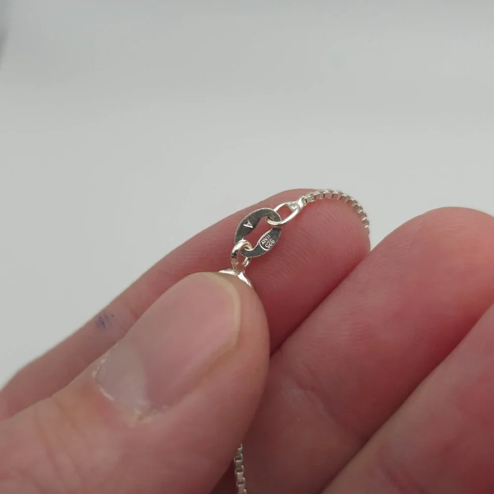 24 Inch 925 Sterling Silver Large Pear Amethyst Gem Pendant Necklace - Picture 6 of 8